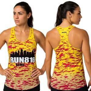 BOA Tank Top Yellow Camo Running KCMO Skyline Racerback Kansas City MO‎ 816 Day